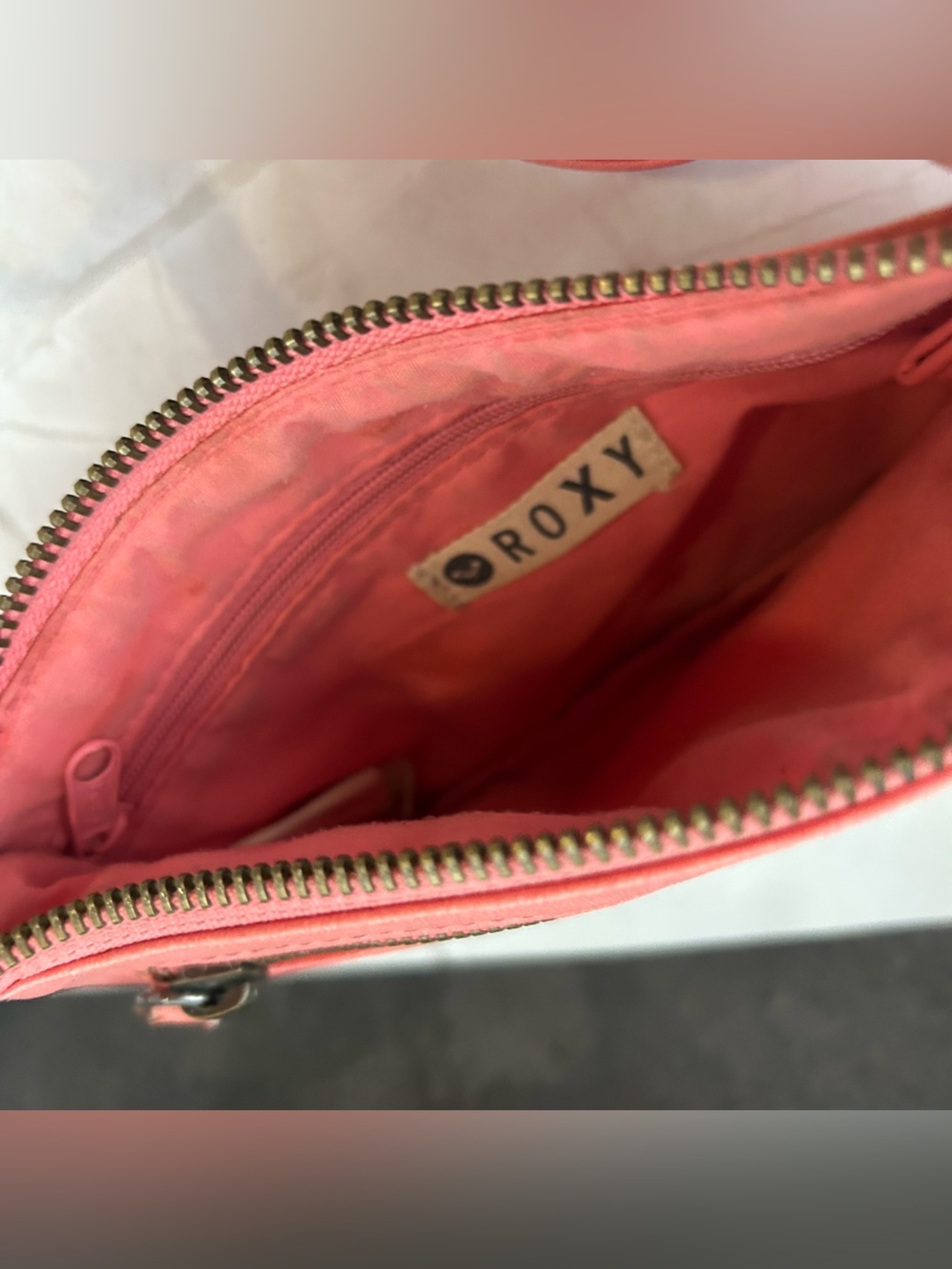 Roxy Coral Pink Crossbody Bag with Front Zip Pocket - Picture 5 of 5